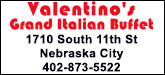 Valentino's Grand Italian Buffet Sponsorship Banner